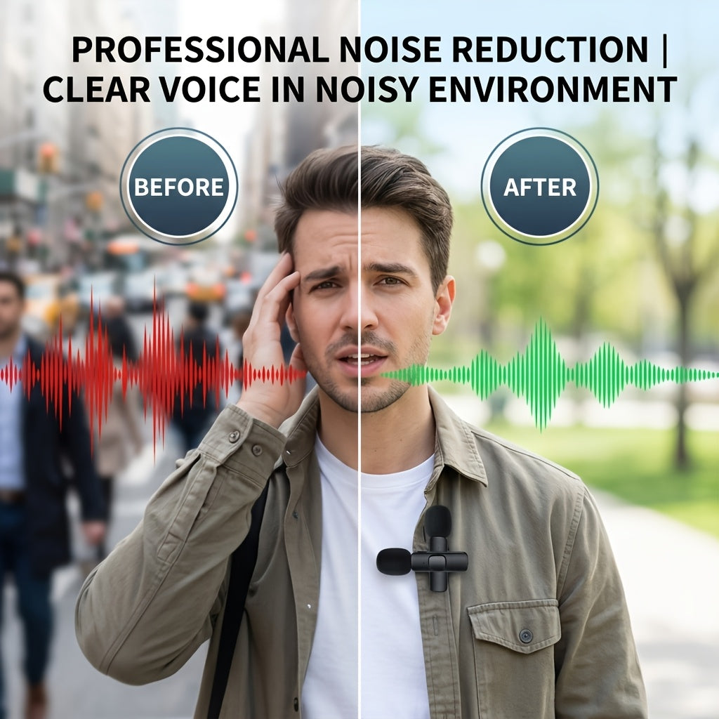 Dual Wireless Microphone for Phone – 2 Mini Lavalier Mics with USB-C/Lightning for TikTok, Reels & Video Recording