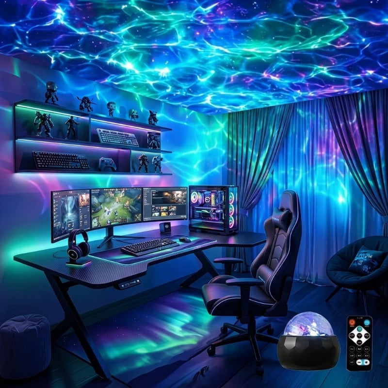 Aurora LED Projection Lamp – Dynamic RGB Ambient Light